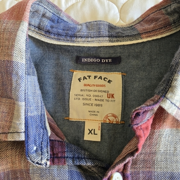 Fat Face Other - Fat Face Button Up Cotton Plaid XL Gorpcore  Heritage Travel Beach EUC Hike Trip